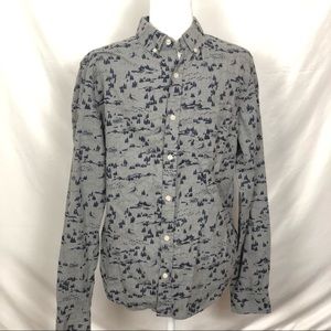 Prince & Fox Button Down Cabin Skiers Grey Blue